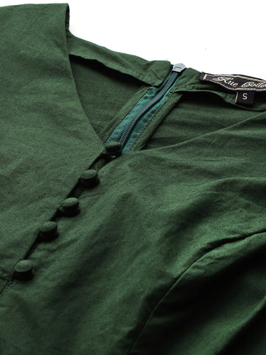 Puff Sleeves Fit & Flare Dress